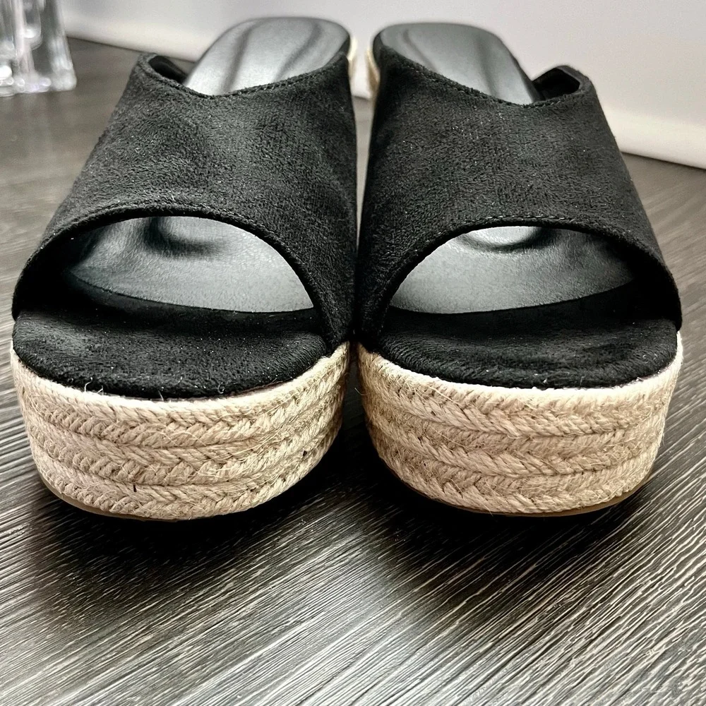 Womens Espadrille Wedge Sandals Peep Toe Sz 10.5 Casual‎ Boho Beach Resortwear